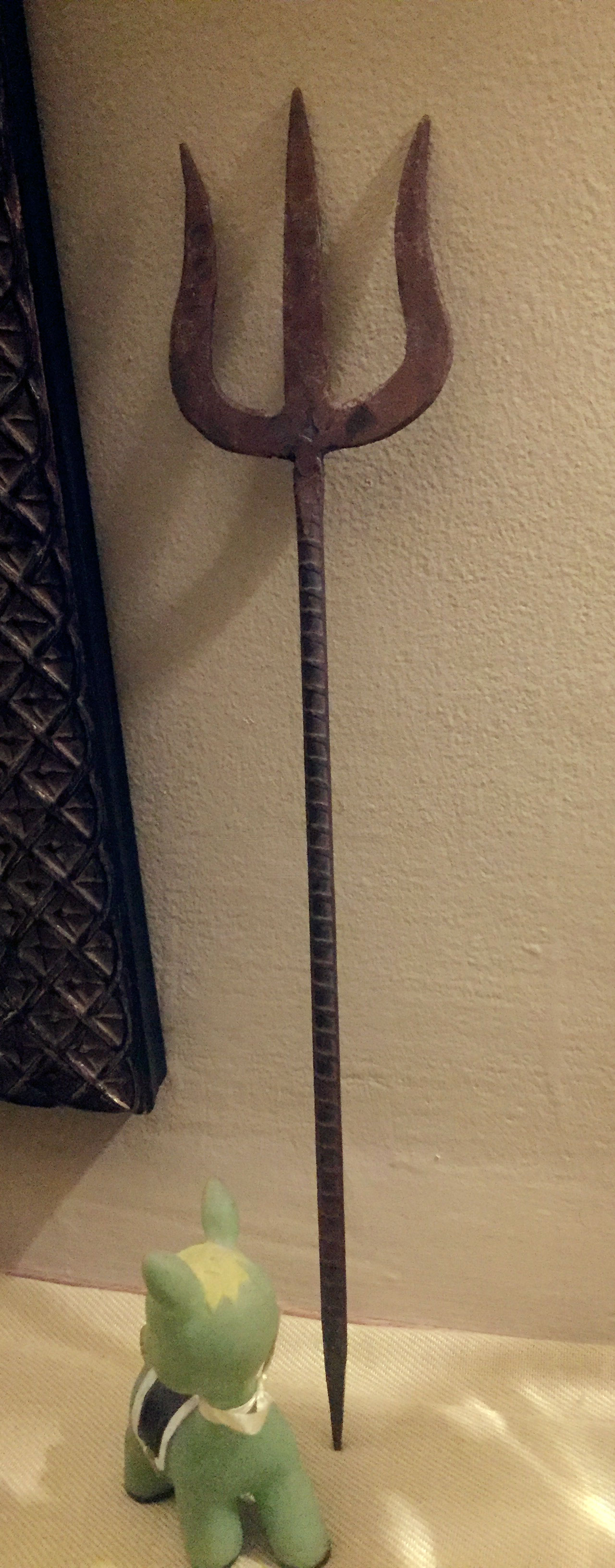 The Shiva trident I bought in the back streets of Ooty.