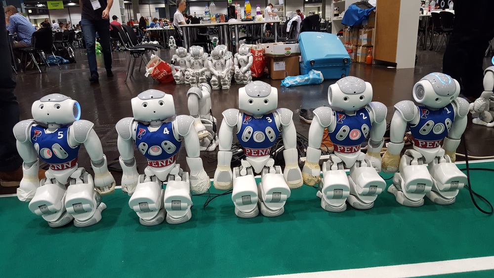 Robots ready to play a match