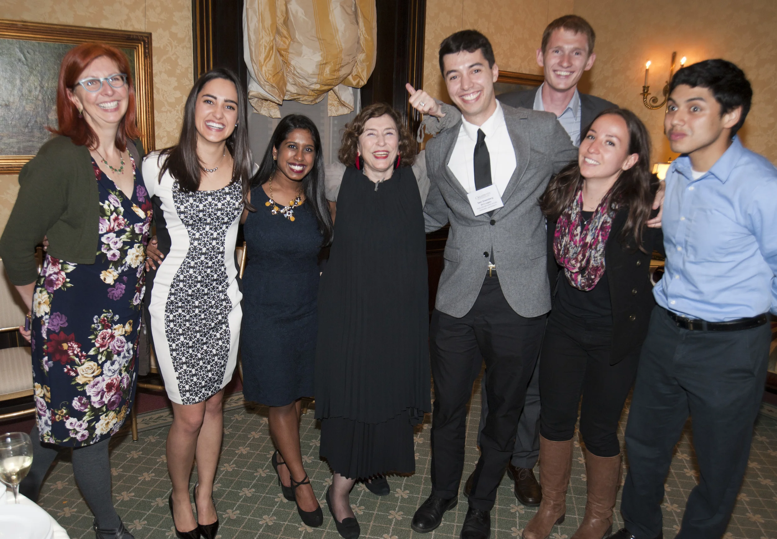 Azar Nafisi with Legacy Prize winners from various years