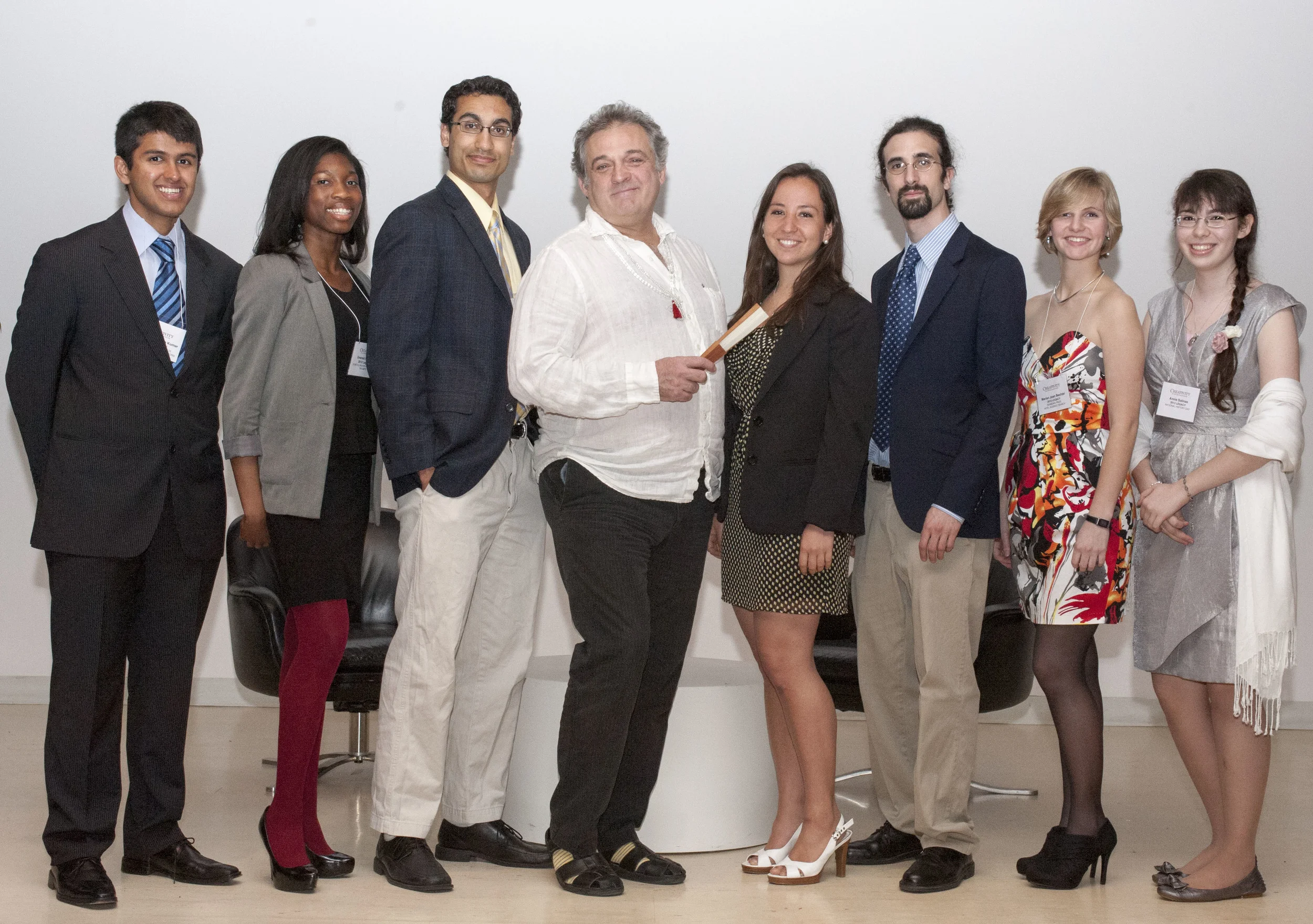 Mark Morris with the 2012 Legacy winners: Nishant Ganesh-Kumar, Emerald Holman, Shubhro Saha, Pamela Jimenez Cardenas, Simon Linn Gerstein, Marian Joan Bechtel, and Annie Salinas