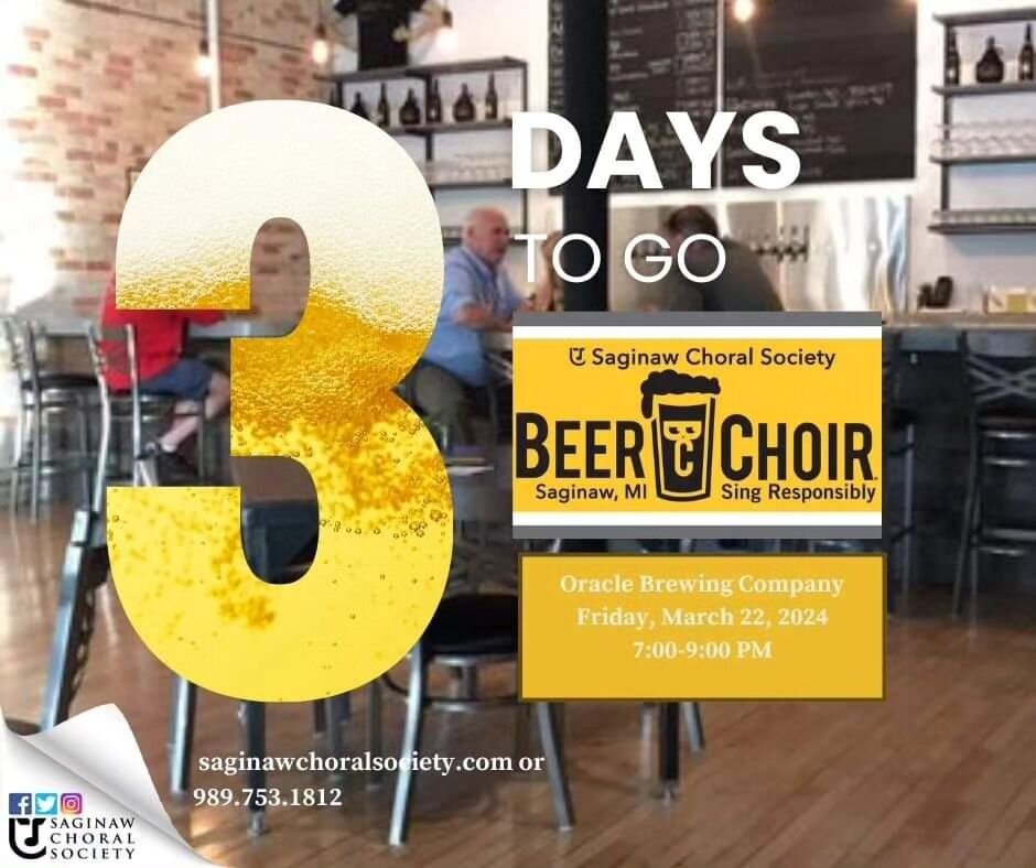 Countdown Alert! Just Three Days Until @saginawchoralsociety Beer Choir Movie Hits Oracle Brewing! 

Get ready for an evening of beer, singing, and pure fun!  Bring your friends, your singing voice, and your love for fantastic tunes. We've got a line
