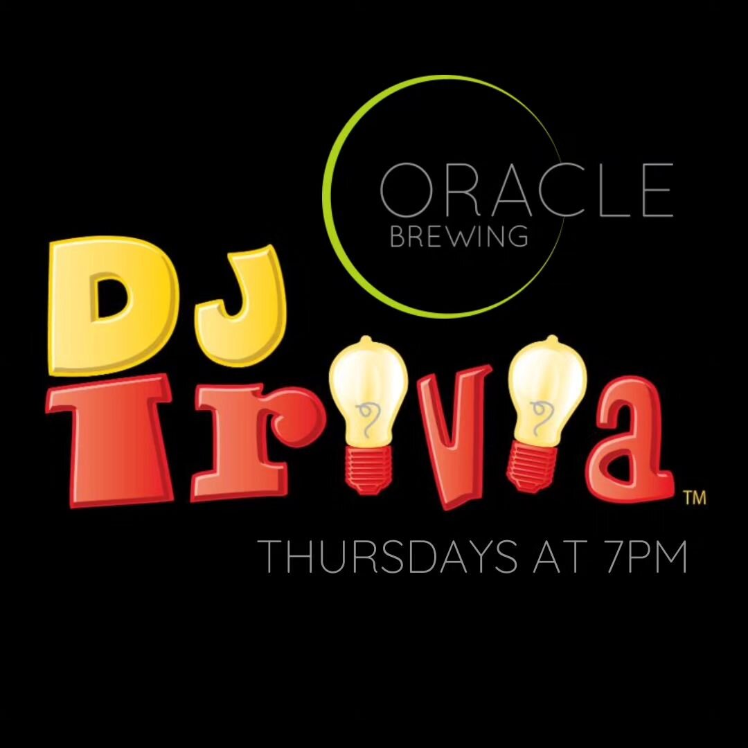 Becky will be hosting DJ Trivia on Thursday at 7pm. It's free to play and we have prizes for the top 3 winners! Get here early to snag a spot 🍻 🧠