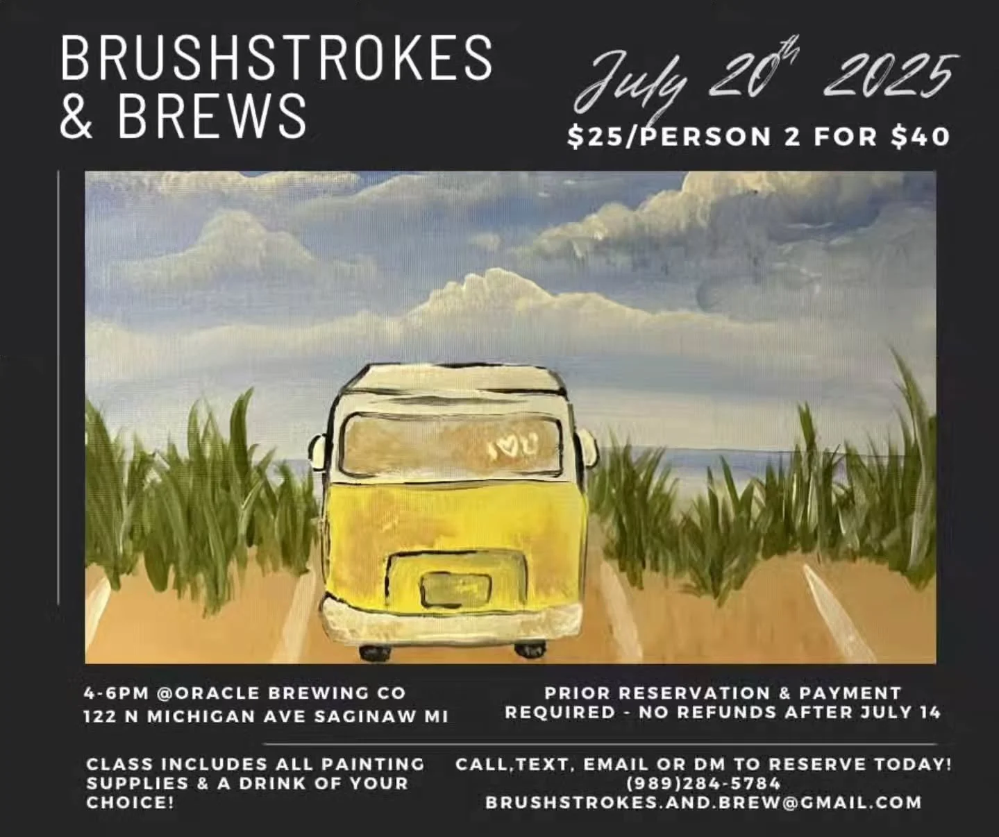 One week from today!!! Contact Parker to reserve your spot! 🍷 🎨 🖌 🍺