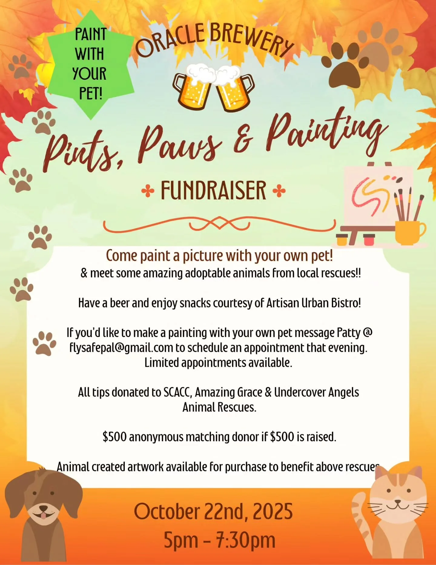 Event of the Century. If you love the animals like we do, join us on Oct. 22nd from 5 to 7:30pm. Help your fur friends raise some moolah for worthy causes.