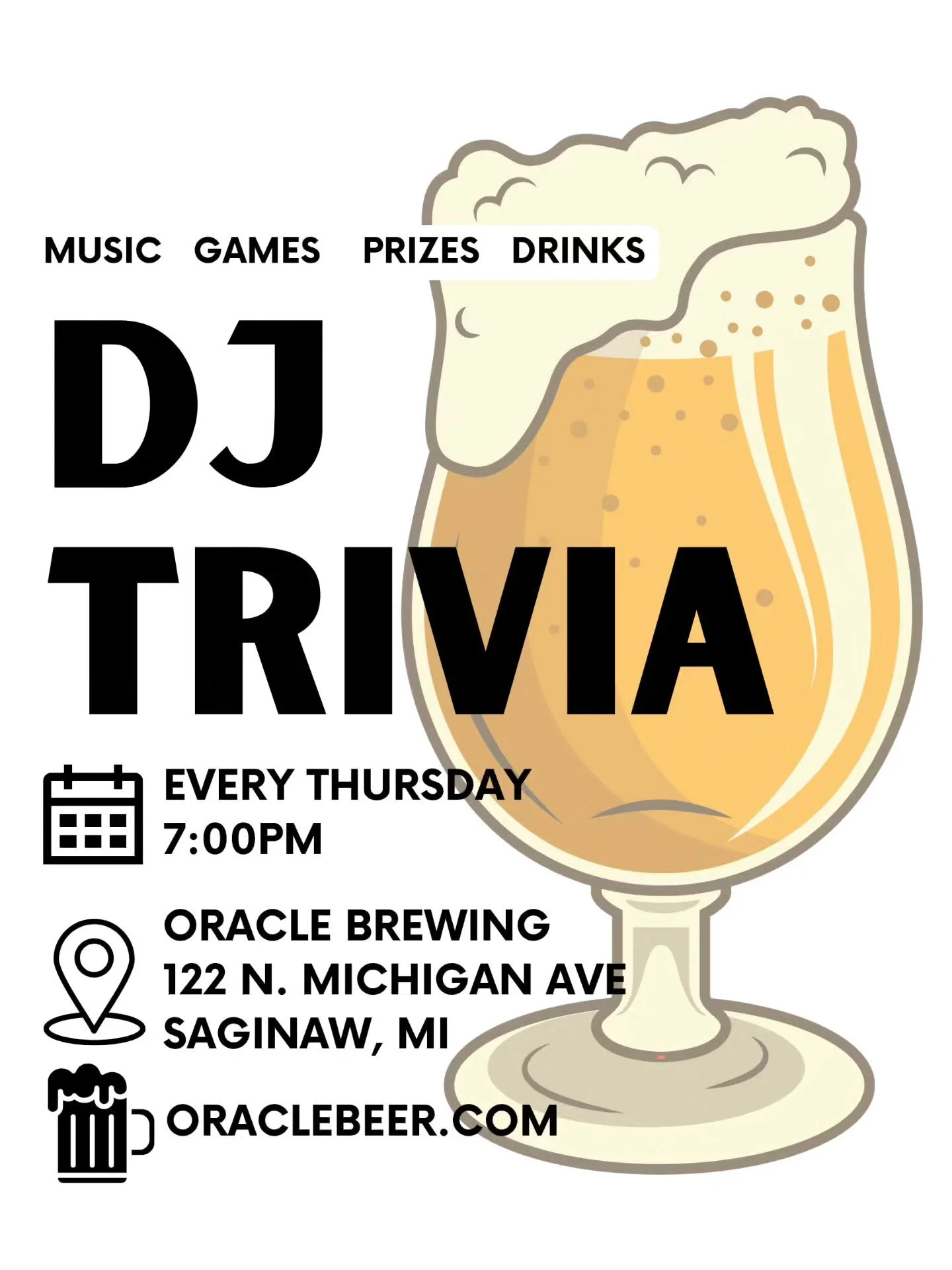The last DJ Trivia nights in 2025 will be on the 4th, 11th, and 18th! Free to play and prizes for the top 3 winners.