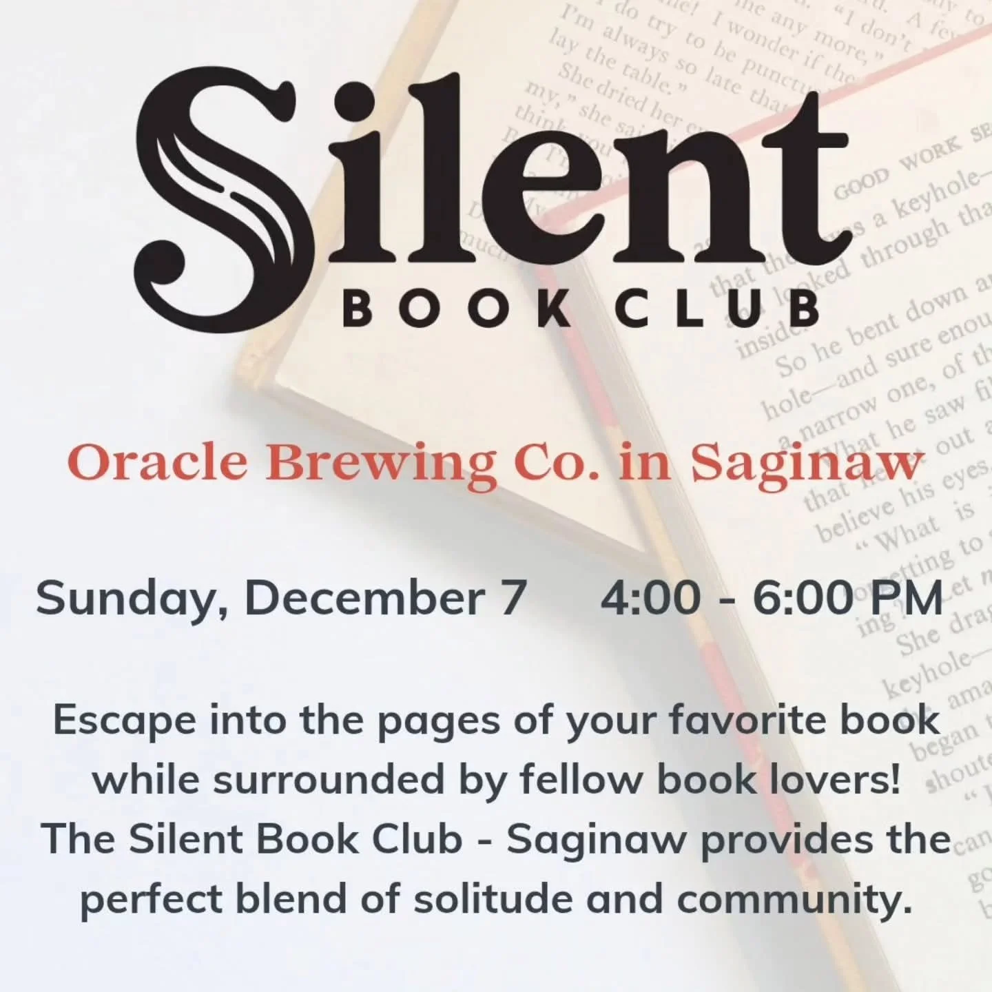 This Sunday at 4pm, join @sbcsaginaw and @the_roaming_book_nook for fun shopping, reading, and mingling with other readers!