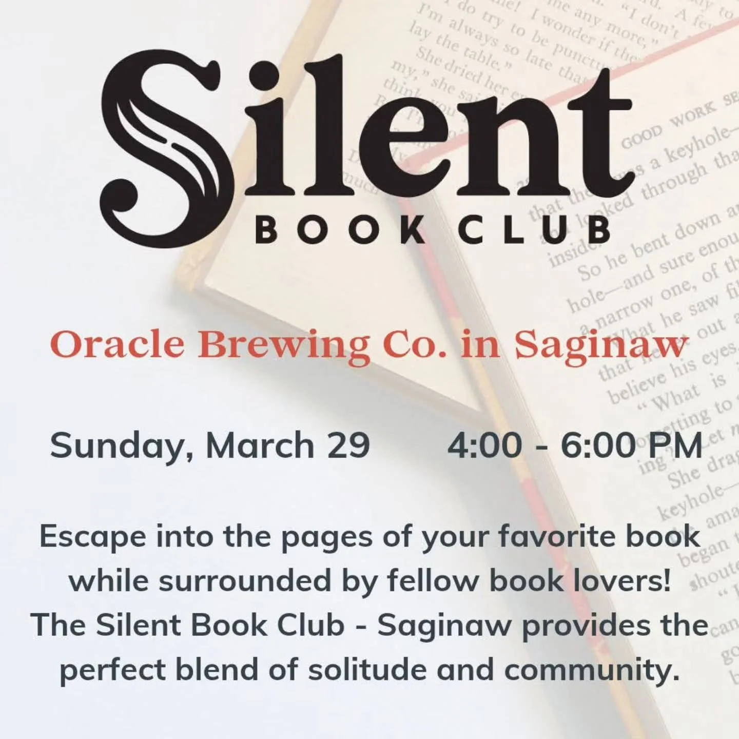 Mark your calendars for the next @sbcsaginaw meeting. This will be a week earlier than normal! 

It&rsquo;s simple: bring a book, grab a drink, and settle in for some quiet reading time. See you there! ☕️🍺🍵🍷