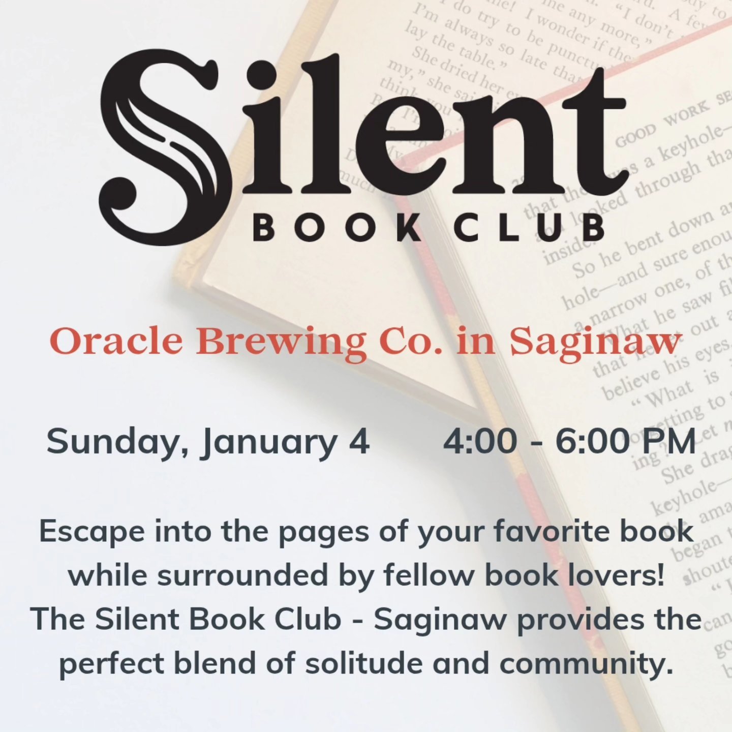 Escape the post-holiday rush. ☕️🍺🍵🍷 Join @sbcsaginaw one week from today on Jan 4th. It&rsquo;s simple: bring a book, grab a drink, and settle in for some quiet reading time. See you there! ☕️🍺🍵🍷
