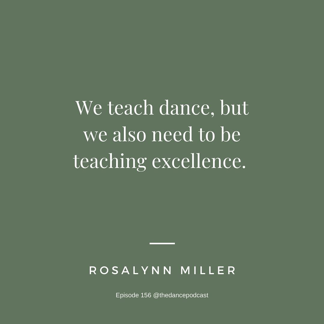 There is always an opportunity to explore, understand, and work towards excellence. One of the greatest privileges as a dance educator, is to set and support that standard. 
.
#dance #dancepodcast #podcast #dancelove #ballet #jazz #contemporary #lyri