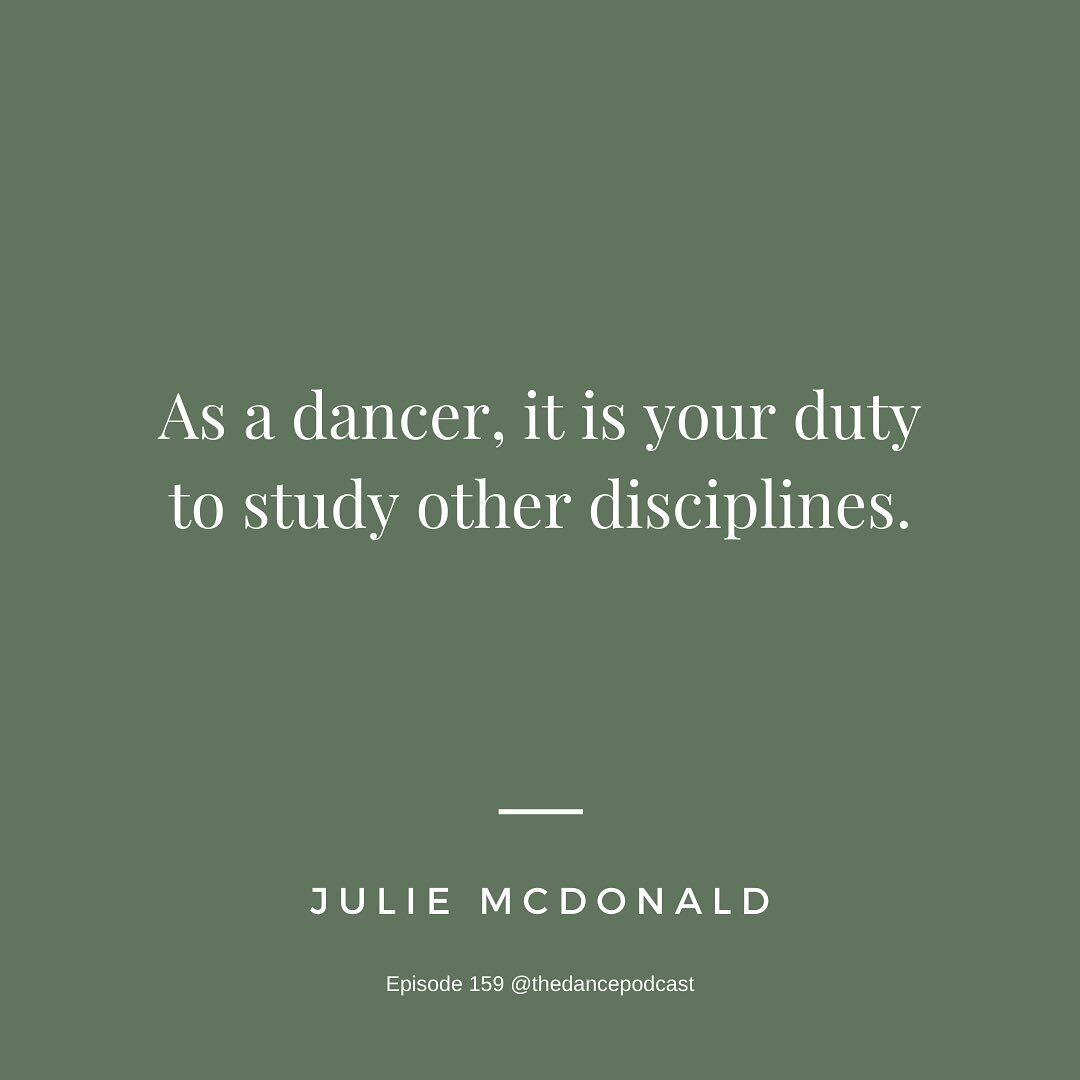 Opera, art, play writing, acting, history- @juliemcdonaldmsa reminds us to go beyond dance in episode 159 💖
.

#dance #dancepodcast #podcast #dancelove #ballet #jazz #contemporary #lyrical #lax #nyc #choreographer #choreo #choreograph #sytycd #soyou