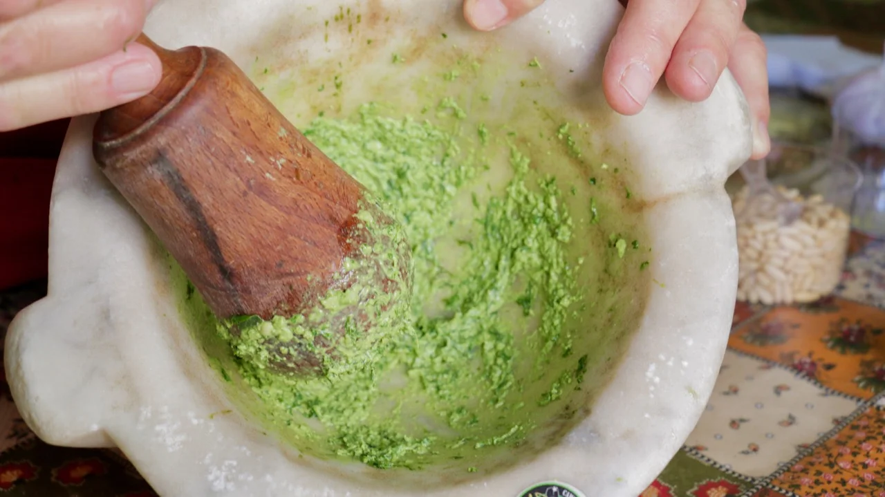 How to Make Perfect Pesto with Maurizio Valle — Pasta Grannies