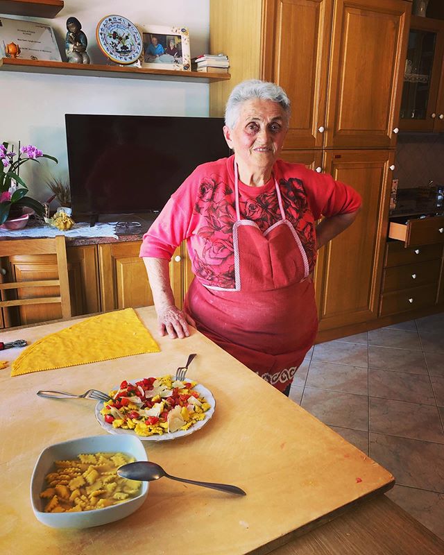 Rosa with her sfoglia lorda finished two ways - modern and traditional. You can find out more on her episode posted today on the Pasta Grannies YouTube channel. And p.s modern was delish but traditionally served &lsquo;in brodo&rsquo; was better 😊 p