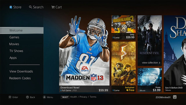 PSN Menu