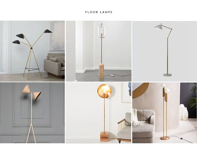 1. Curvilinear Floor Lamp | 2. Capullo Floor Lamp | 3. Coulee Floor Lamp | 4. SALLY Light | 5. Lourdes Floor Lamp | 6. Bower Floor Lamp