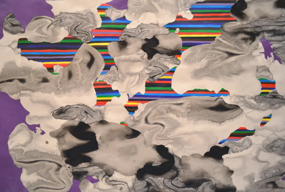 Extravasated Purple 2015 acrylic, chinese ink on paper 25x25 available