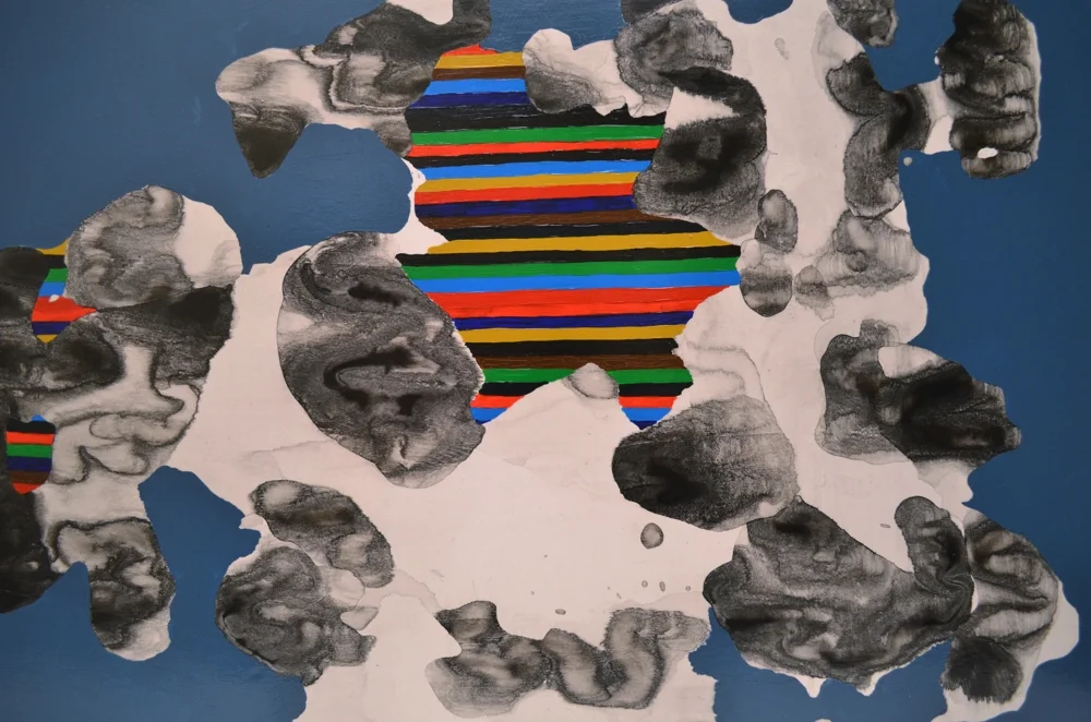 Gas Paint I(Blue) 2014 acrylic, chinese ink on paper 18x24 available