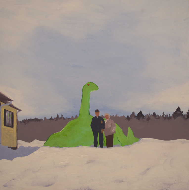  Dinosaur 2013 acrylic on panel 16x16 