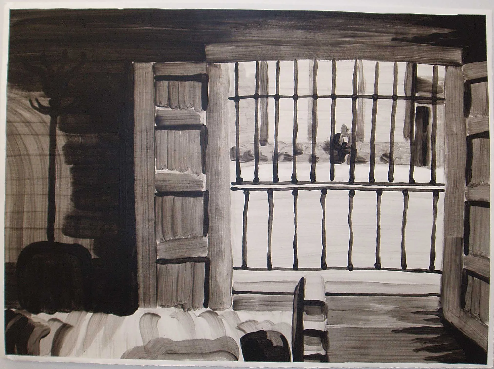 Teleology II(Passenger) 2008 acrylic on paper 18x24