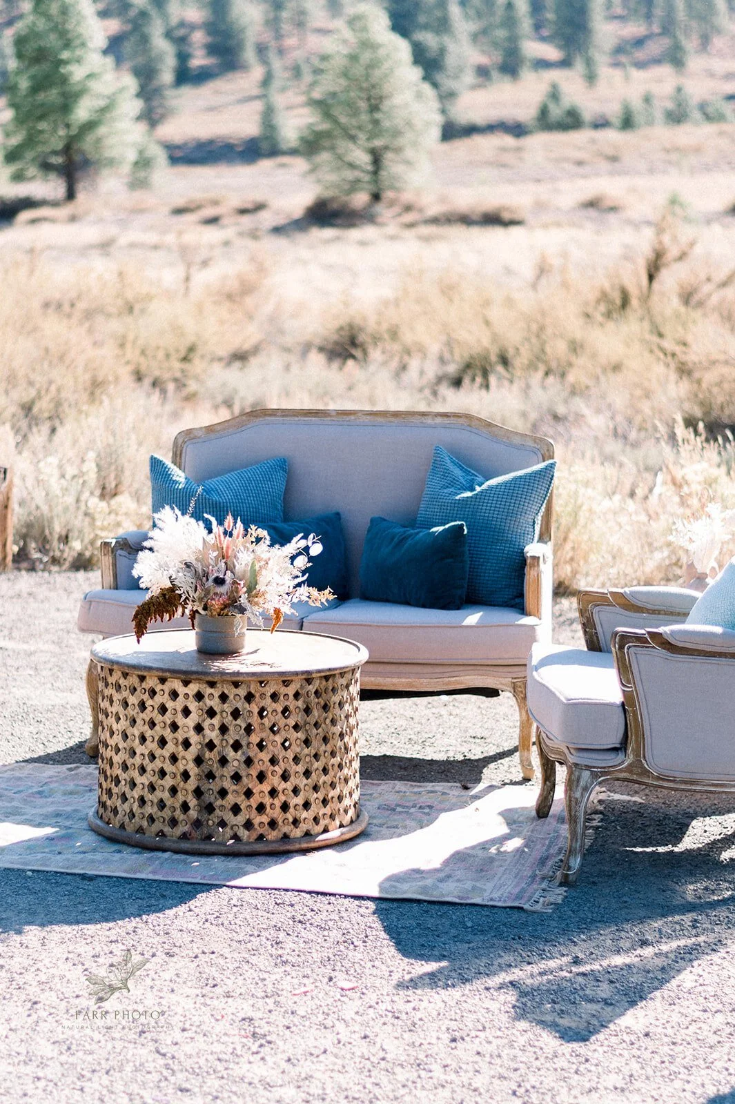 Bethany Linen Settee — Tahoe Rustic Rentals