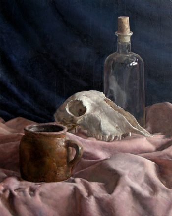 Jug, Bottle and Skull