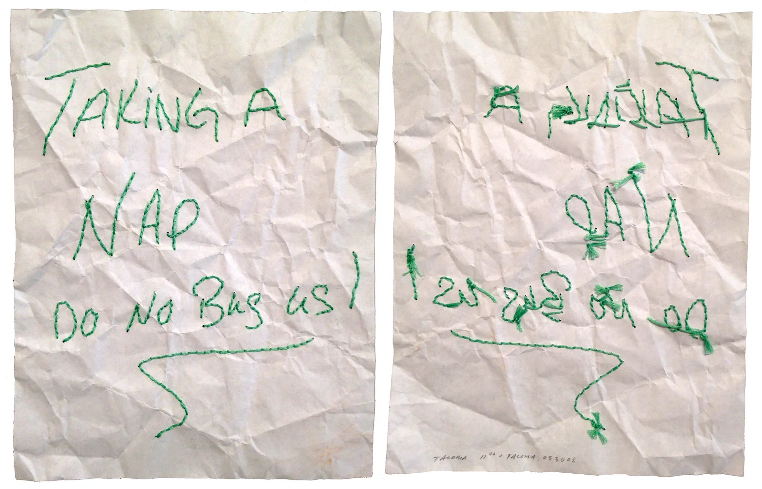 TAKING A NAP (front and back)
