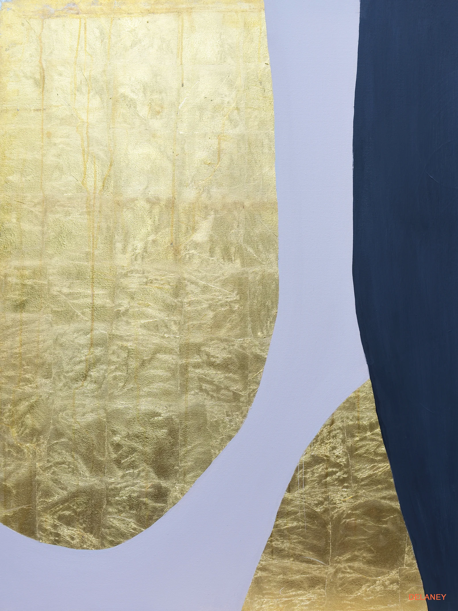 Grey Triptych #2 Gold leaf and acrylic on canvas (122x91cm)