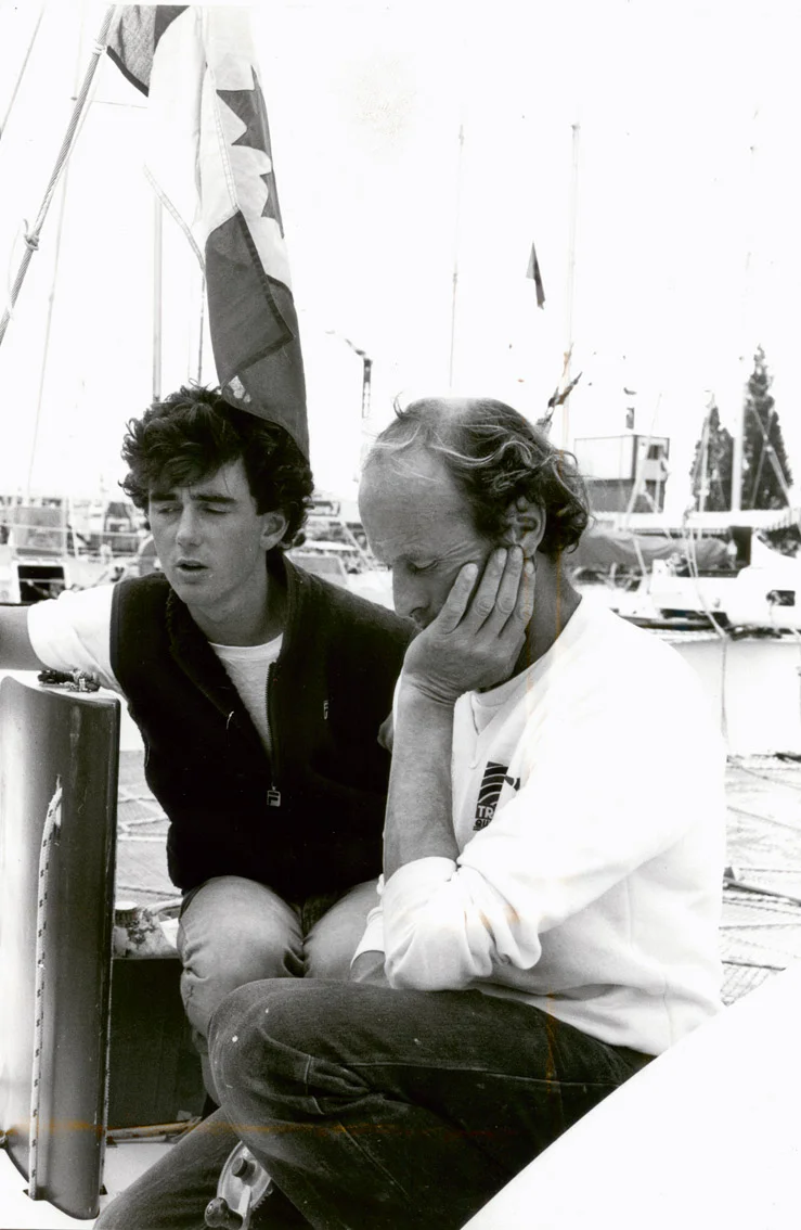 1983, avec Mike préparant Lorient-les Bermudes-Lorient en double.