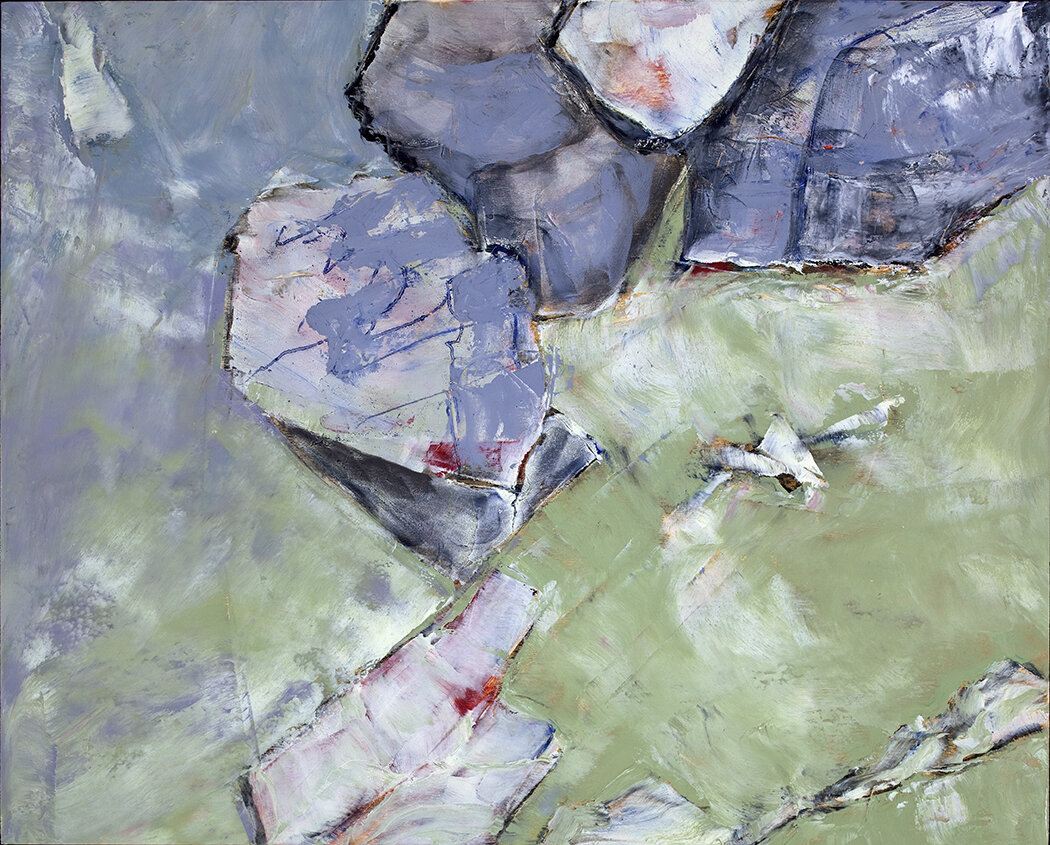 Softening of All Things Sharp, oil and cold wax mixed media on cradled panel, 24x30