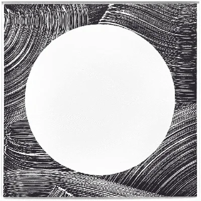 ‘Black Sabbath, Black Sabbath’ Ink and acrylic on birch. 58 x 58 cm 2018