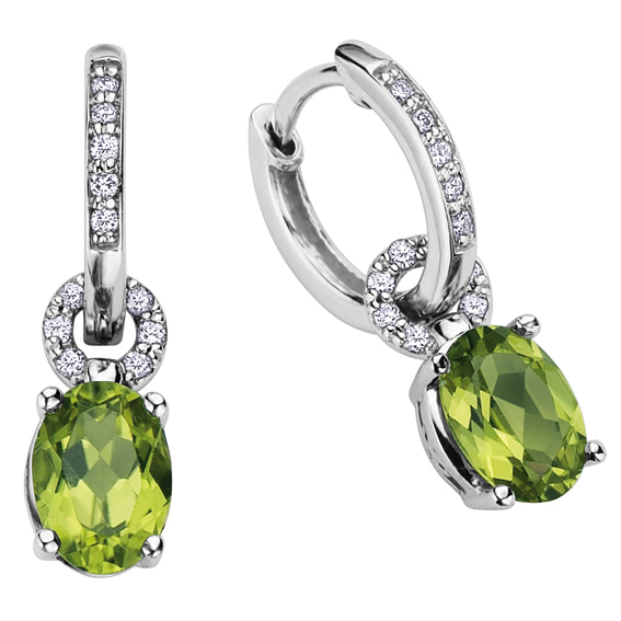 Peridot and diamonds earrings