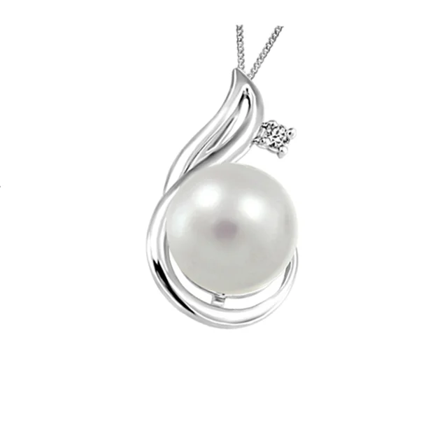 "MARCY" PEARL AND DIAMOND PENDANT-GOLD STAR JEWELLERS