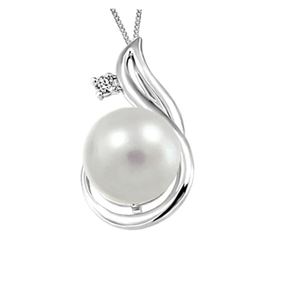 "MARCY" PEARL AND DIAMOND PENDANT-GOLD STAR JEWELLERS