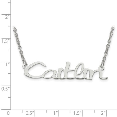 Bar style necklace, bar necklace, signature necklace, silver signature necklaces, script necklaces