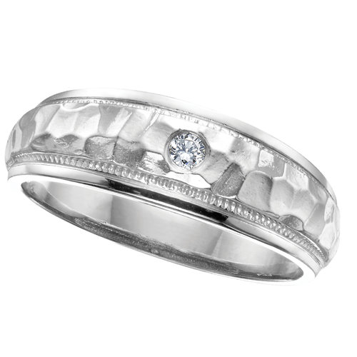SAMMY" MEN'S HAMMERED DIAMOND RING