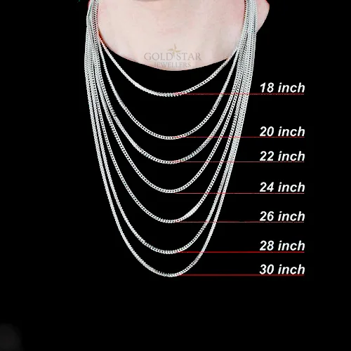 Figaro Chain Rope Necklace Size Chart Sterling Silver Figaro Chain