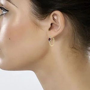 RUBY AND DIAMOND HOOPS