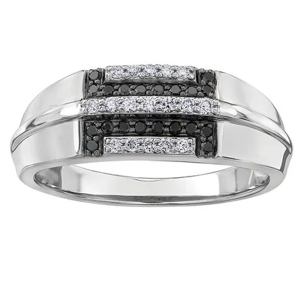 MEN'S BLACK/WHITE DIAMOND RING