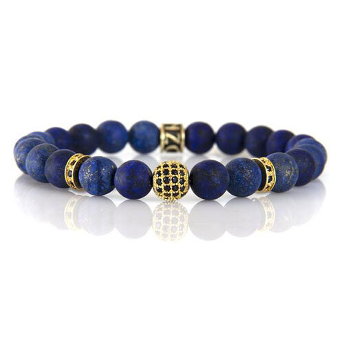 Natural Lapis Lazuli and Gold Bracelet Lapis Lazuli and 22 Karat Gold Beads Bracelet 