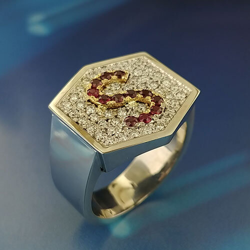 Custom Initial Diamond ring