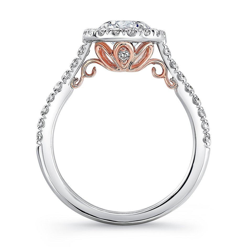 Rose/white gold diamond ring