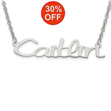 Double Nameplate Necklace w/ Love Birds 