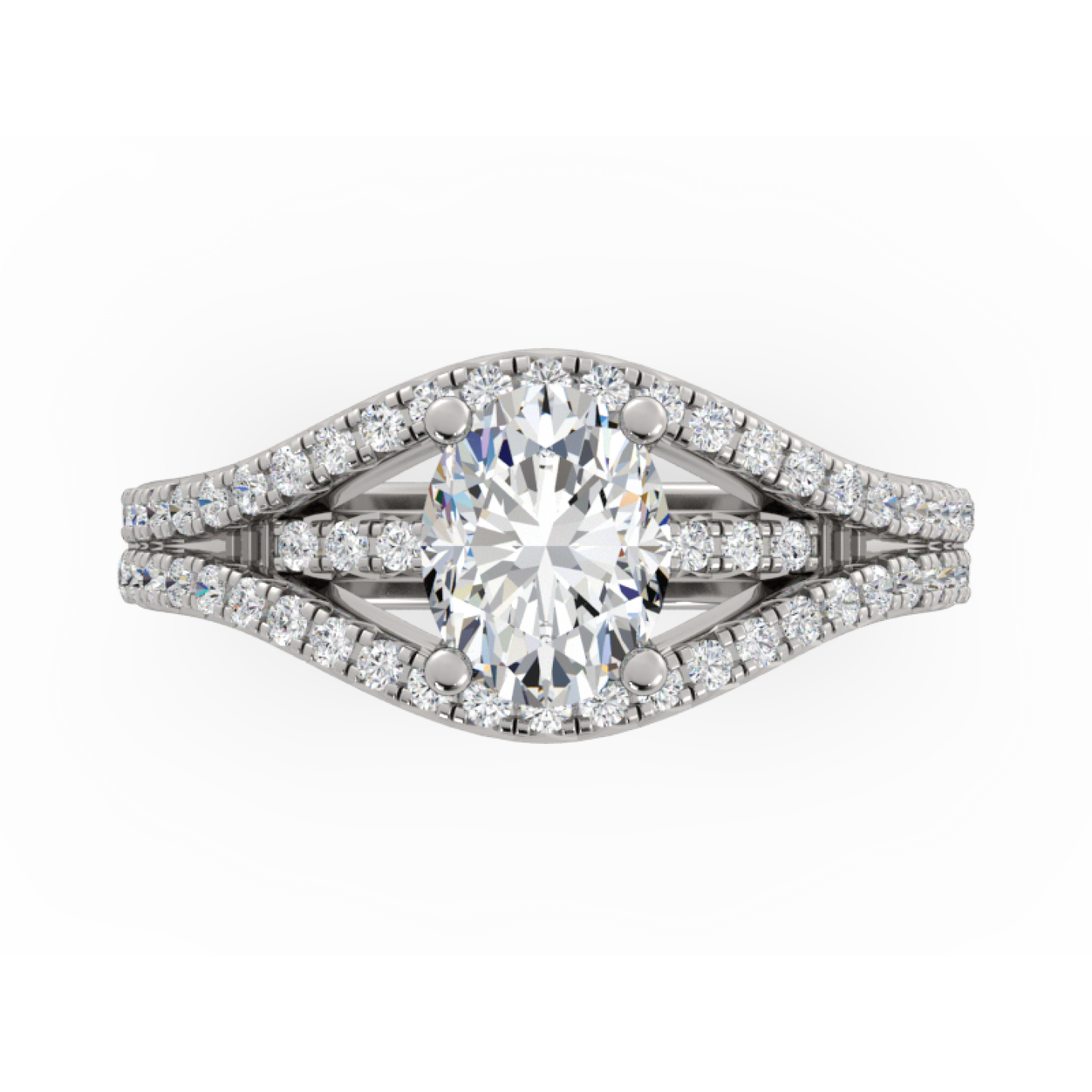 Custom oval diamond ring