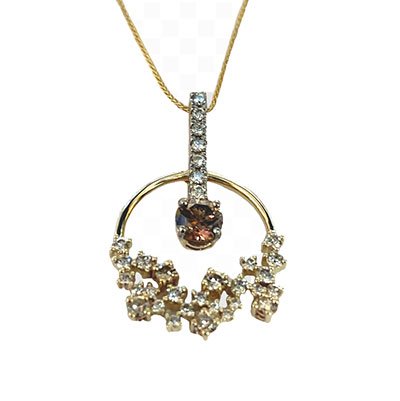 Cognac diamond pendant