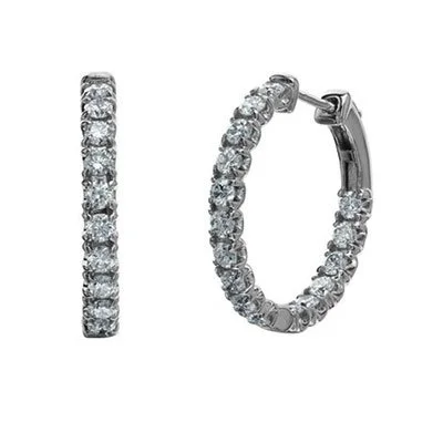 Glam- Lab created diamond hoops