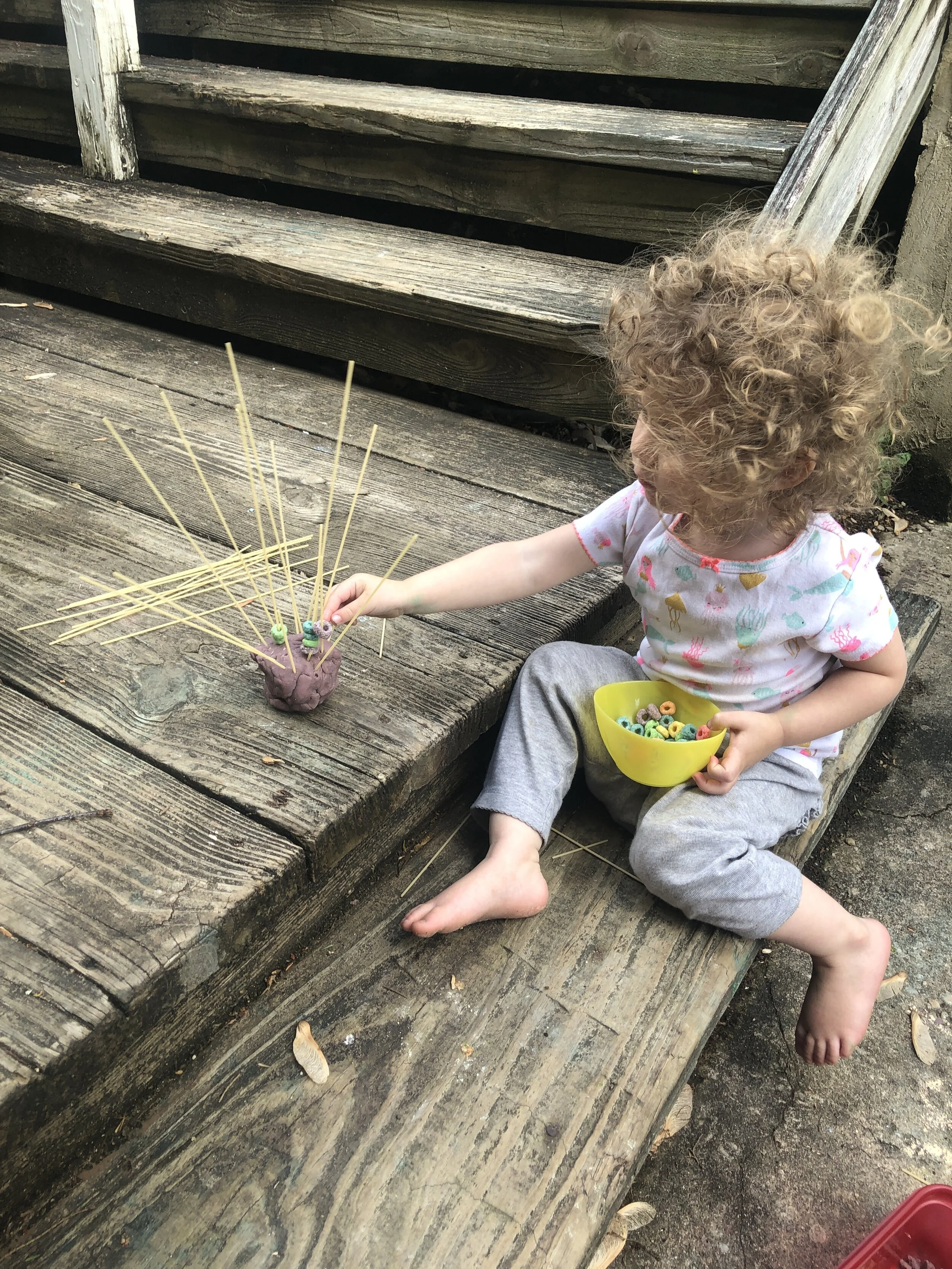 Day 44: Backyard Mini-Golf, Spaghetti Fine Motor, Fighting Siblings, and Tiny Tasks