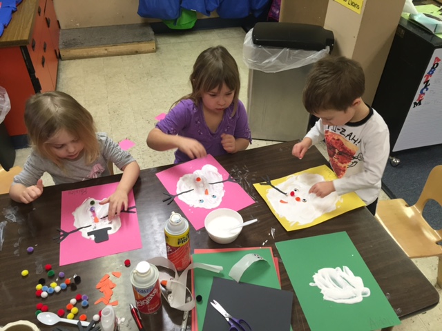 Making melted snowman pictures!