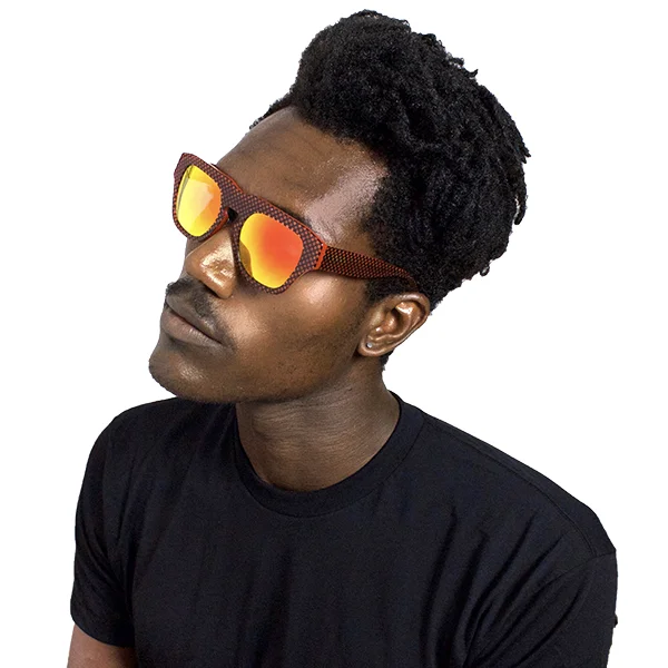 The Dagger Sunglasses in Micro Dotted Red