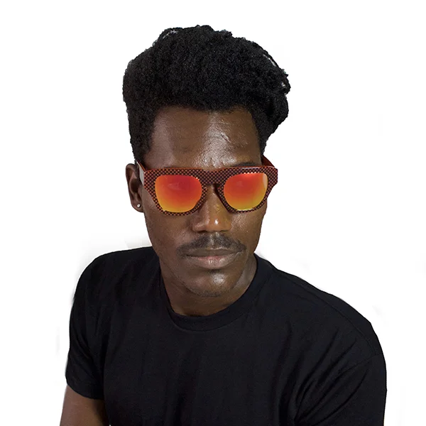 The Dagger Sunglasses in Micro Dotted Red