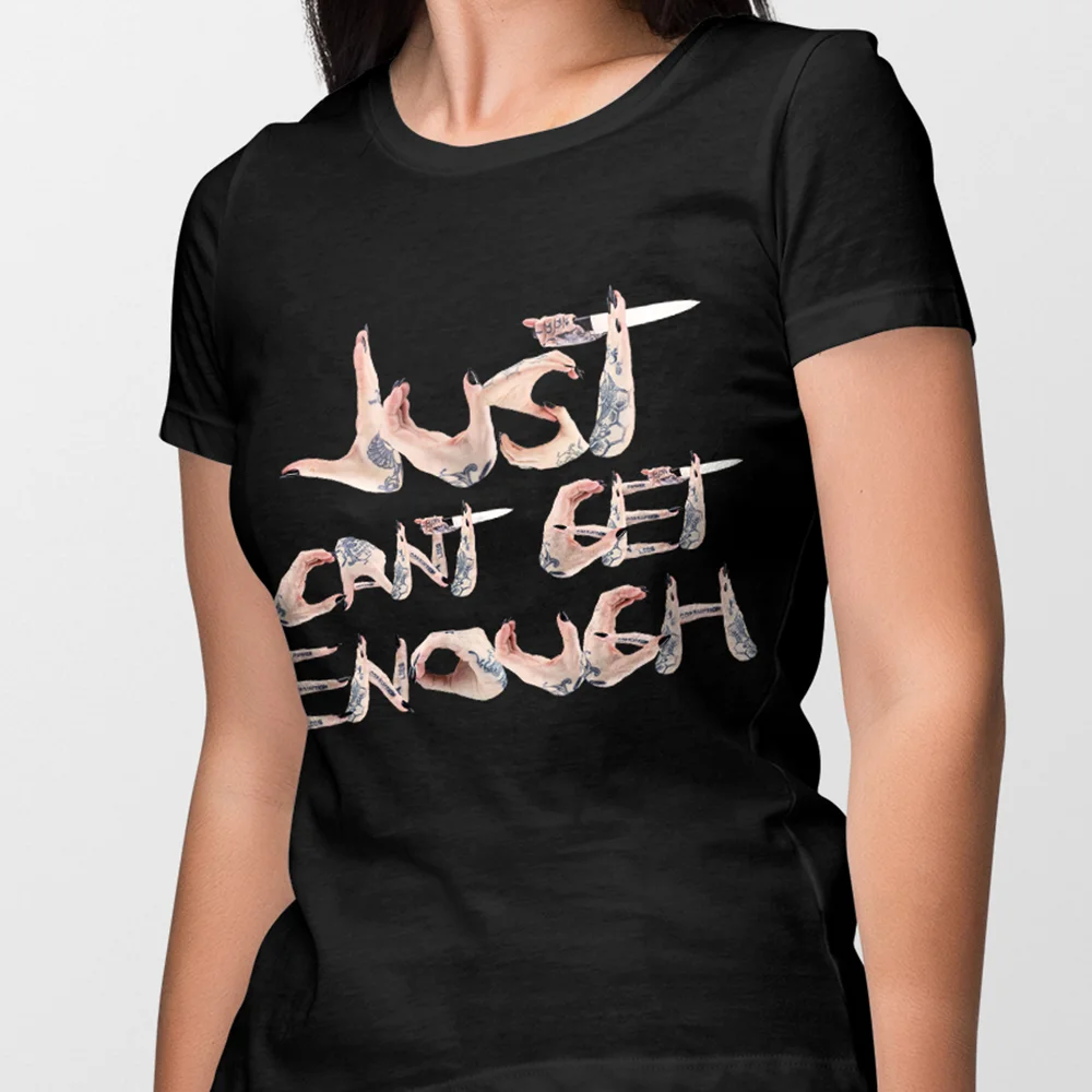 Speaking in Hands Typography Art T-Shirts - Depeche Mode Shirt - Just Can't Get Enough