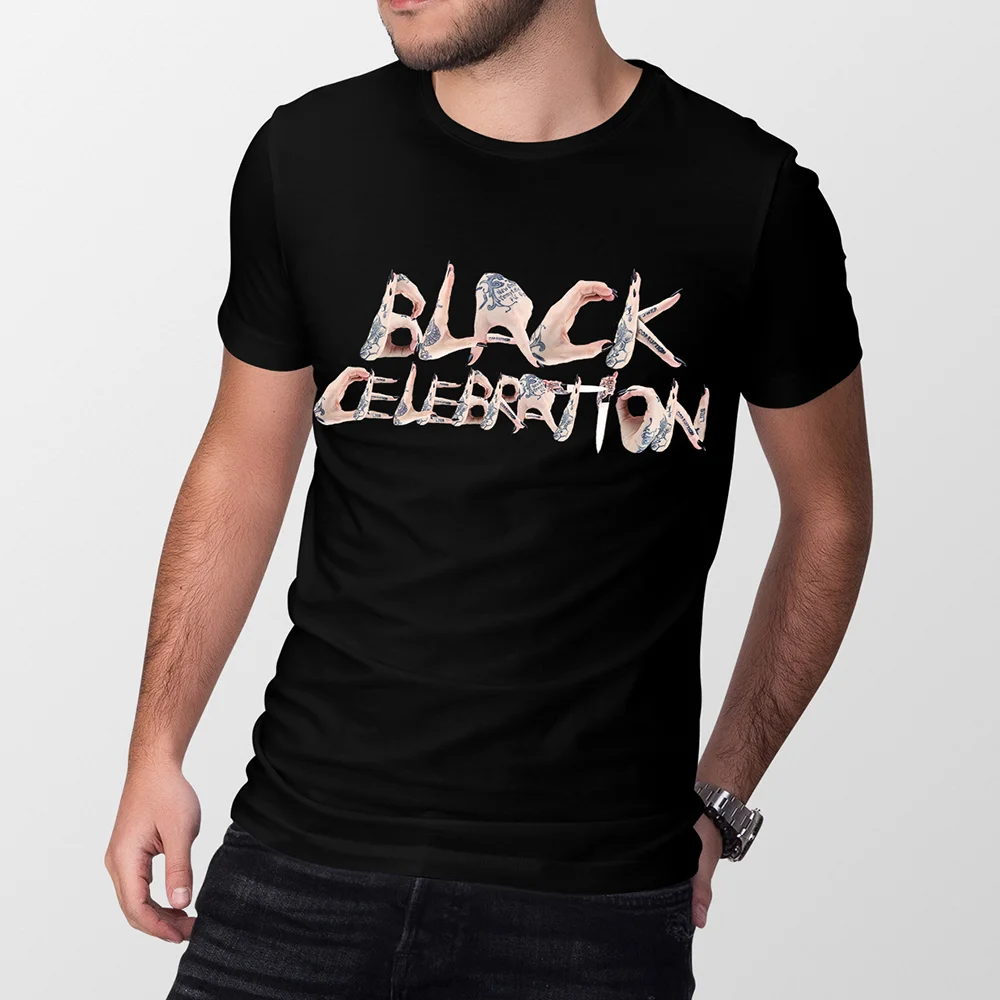 Speaking in Hands Typography Art T-Shirts - Depeche Mode Shirt - Black Celebration